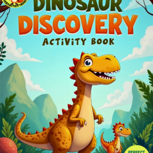Dinosaur discovery activity book for children 4-6 years with 25 activities English - Digital PDF Download A4